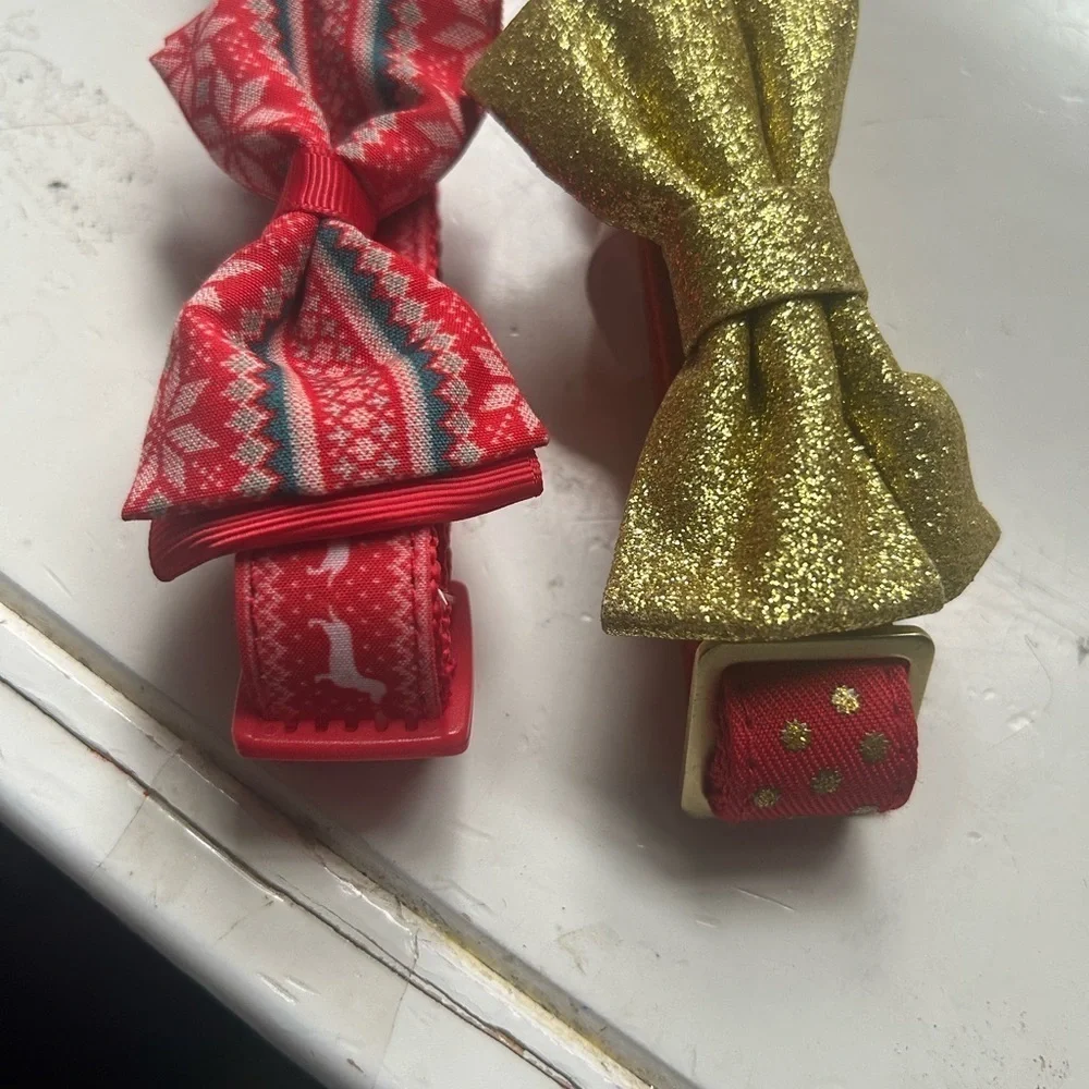 NWT Set Of Two Merry and Bright Festive Dog Collar Size M